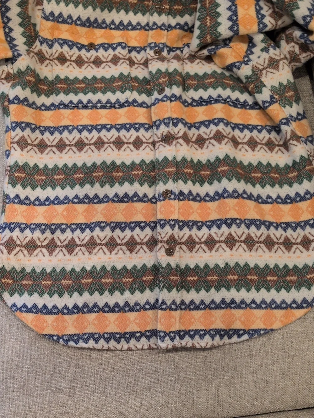 J.Crew Men's Fair Isle Work Shirt Winter Oat Medium